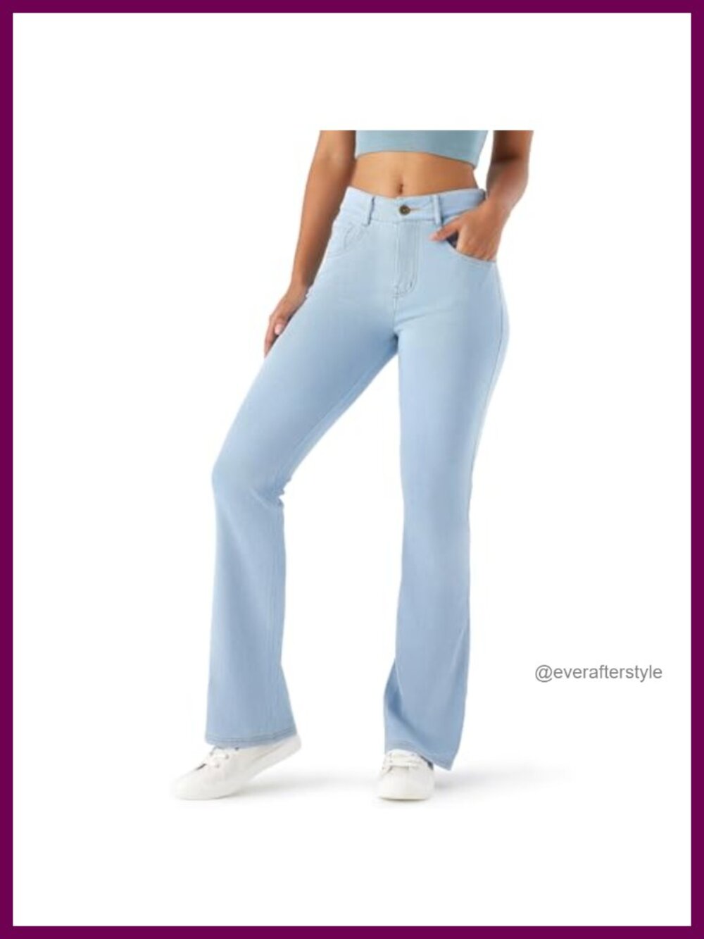 High Waisted Bootcut Jeans with Soft Stretch Fabric, Straight Leg Fit